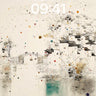 Serene Ink Village Wallpaper with Abstract Splatter wallpaper for iPhone, iPad & Mac