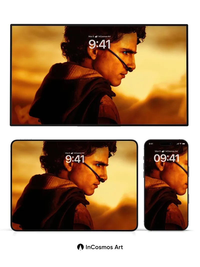 Golden Hour Portrait Wallpaper with Shadowed Gaze