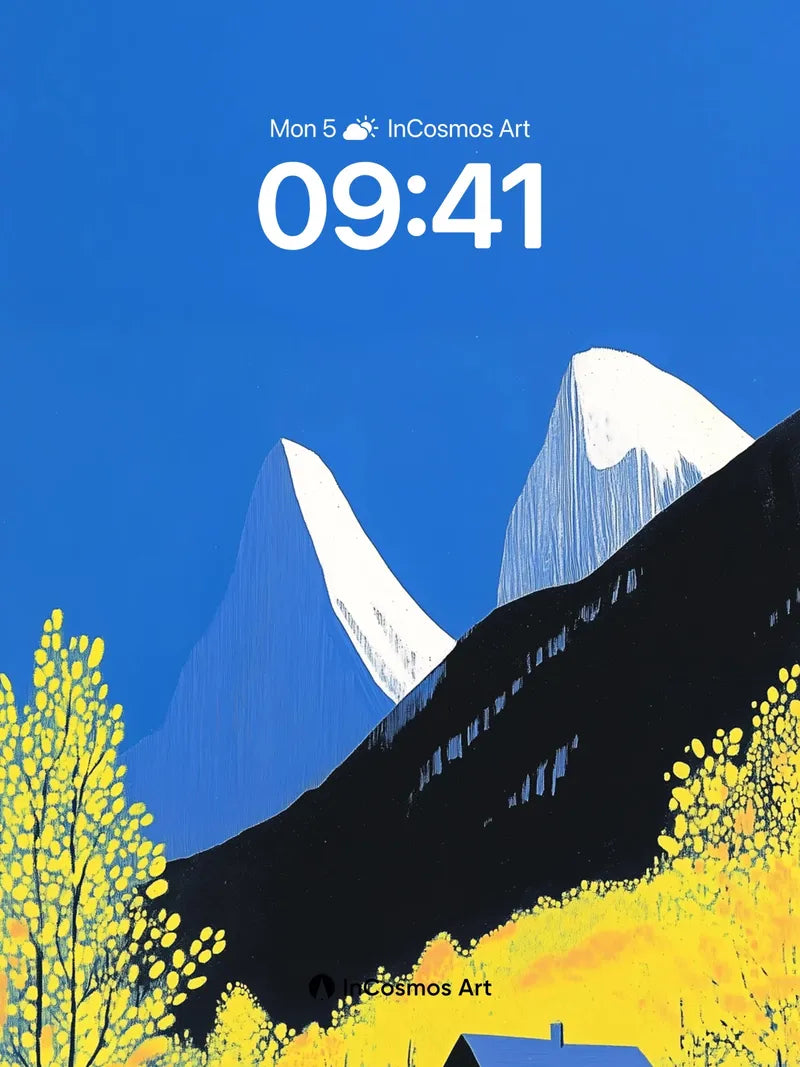 Crisp Alpine Silence Wallpaper with Golden Canopy