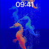 Neon Oceanic Wallpaper with Dazzling Seahorse Trails wallpaper for iPhone, iPad & Mac