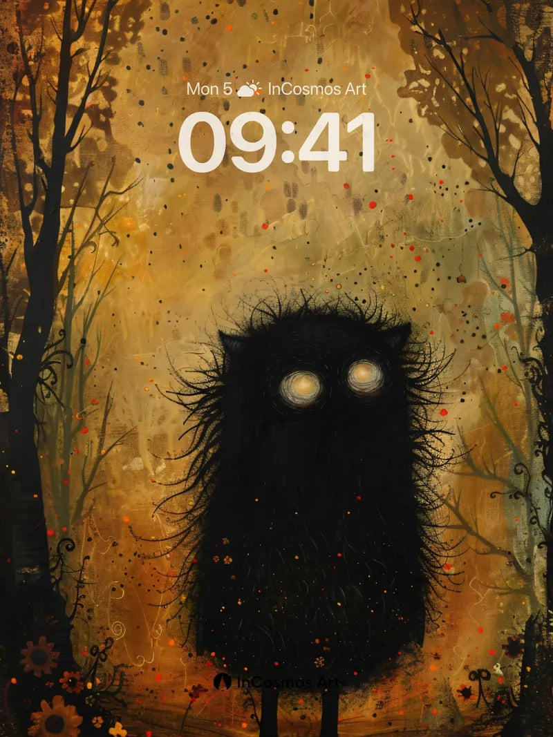 Whispering Shadow Wallpaper with Glowing Eyes