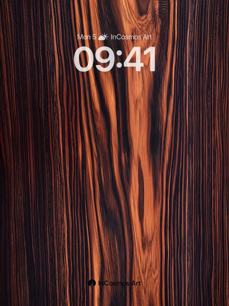 Burnt Ember Wood Wallpaper with Living Grain