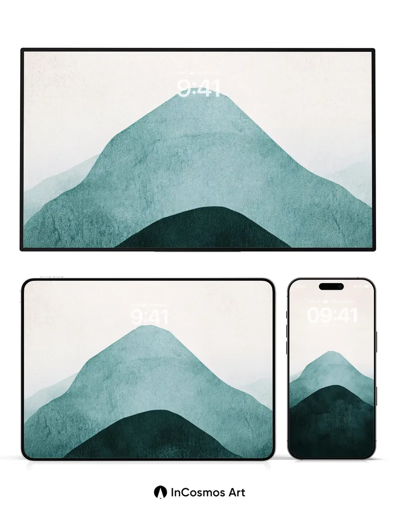 Serenity Peak Wallpaper with Ink Breath