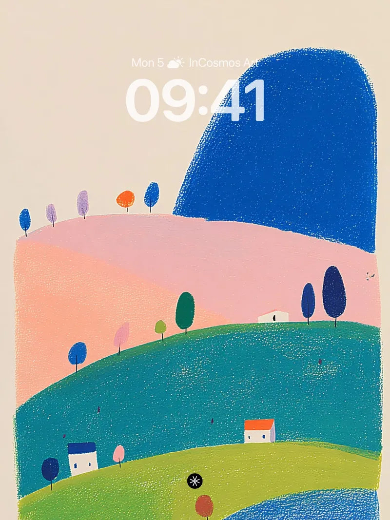 Pastel Hillside Serenity Wallpaper wallpaper for iPhone, iPad & Mac