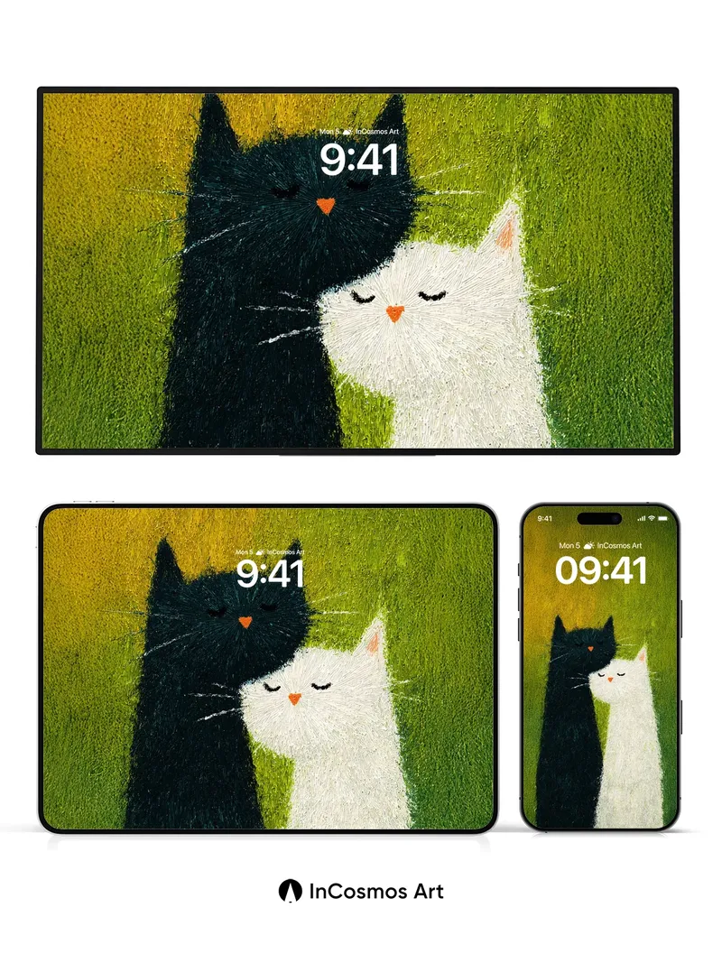 Serenity Embrace Wallpaper with Felted Whispers