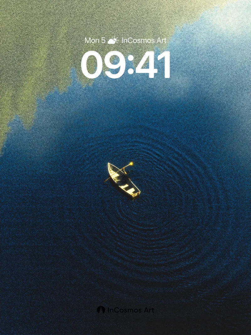 Serenity Drift Wallpaper with Forest Reflection