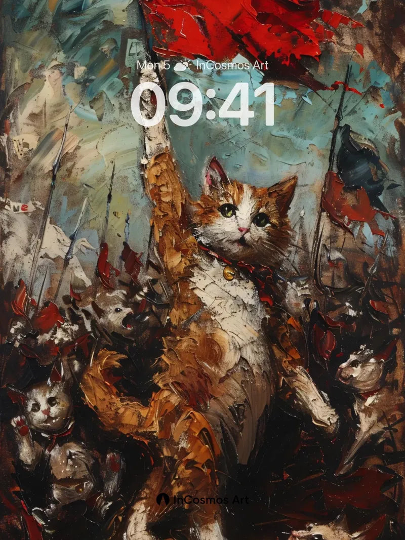 Fierce Feline Flag Wallpaper with War Paint wallpaper for iPhone, iPad & Mac