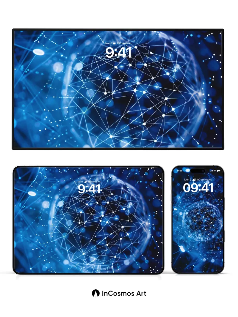 Neon Web Wallpaper with Cosmic Pulse