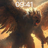 Fiery Apex Wallpaper with Winged Beast wallpaper for iPhone, iPad & Mac