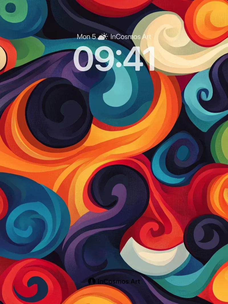 Swirling Chroma Wallpaper with Liquid Fire