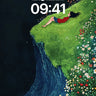 Serenity Cliff Wallpaper with Floating Flowers wallpaper for iPhone, iPad & Mac