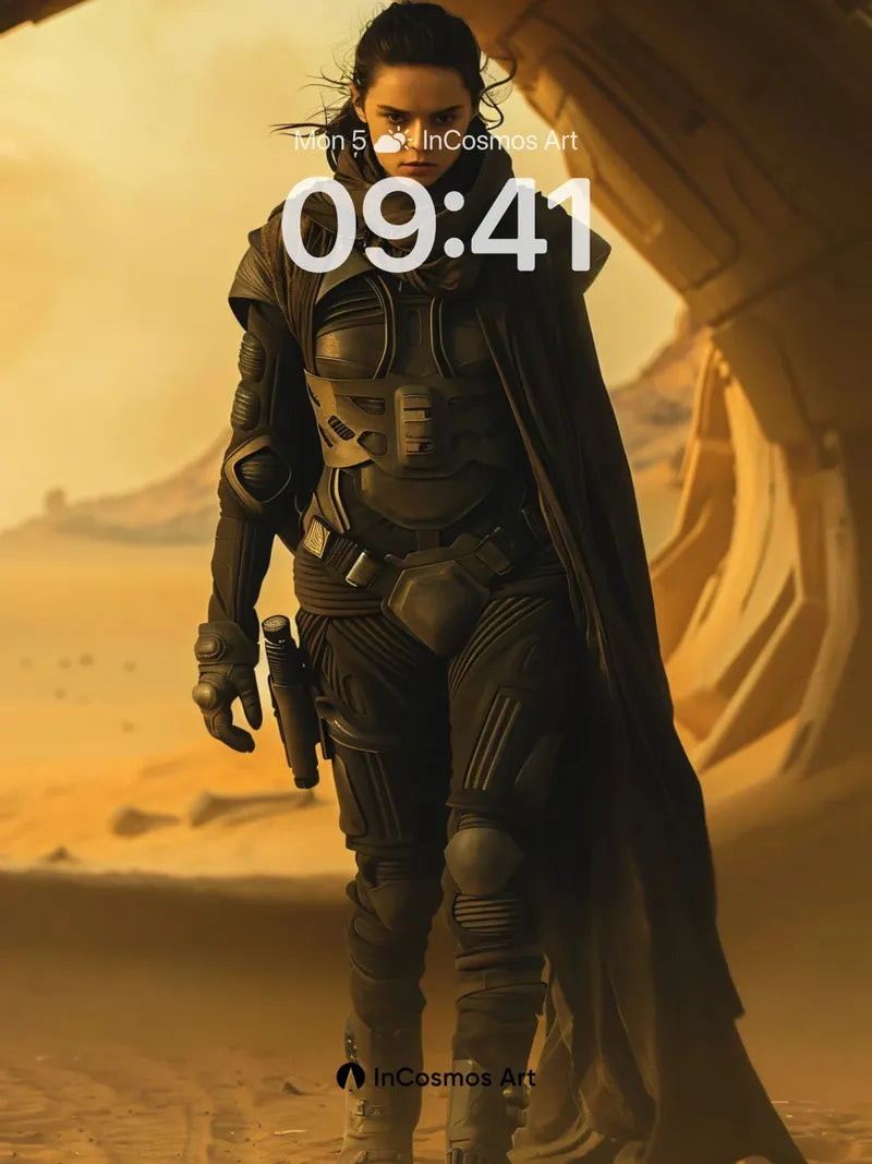 Desert Sentinel Wallpaper with Dust-Whispered Armor