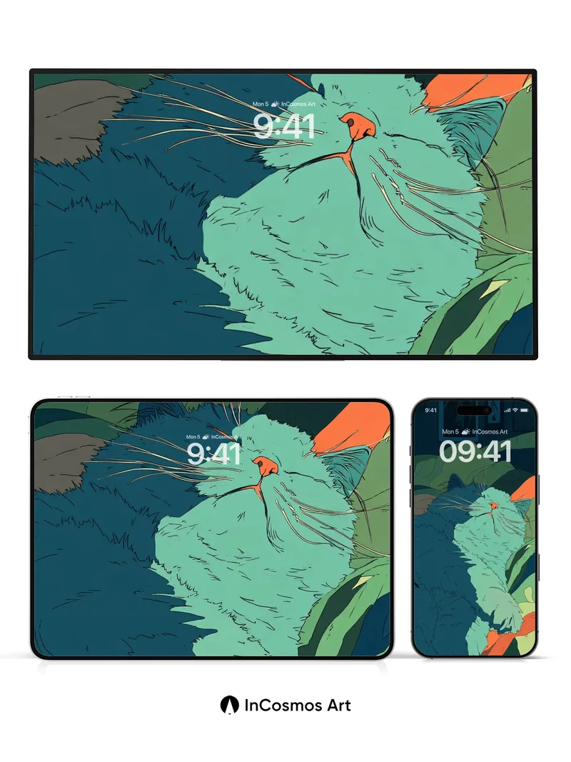 Serenity Slumber Wallpaper with Whiskered Hues