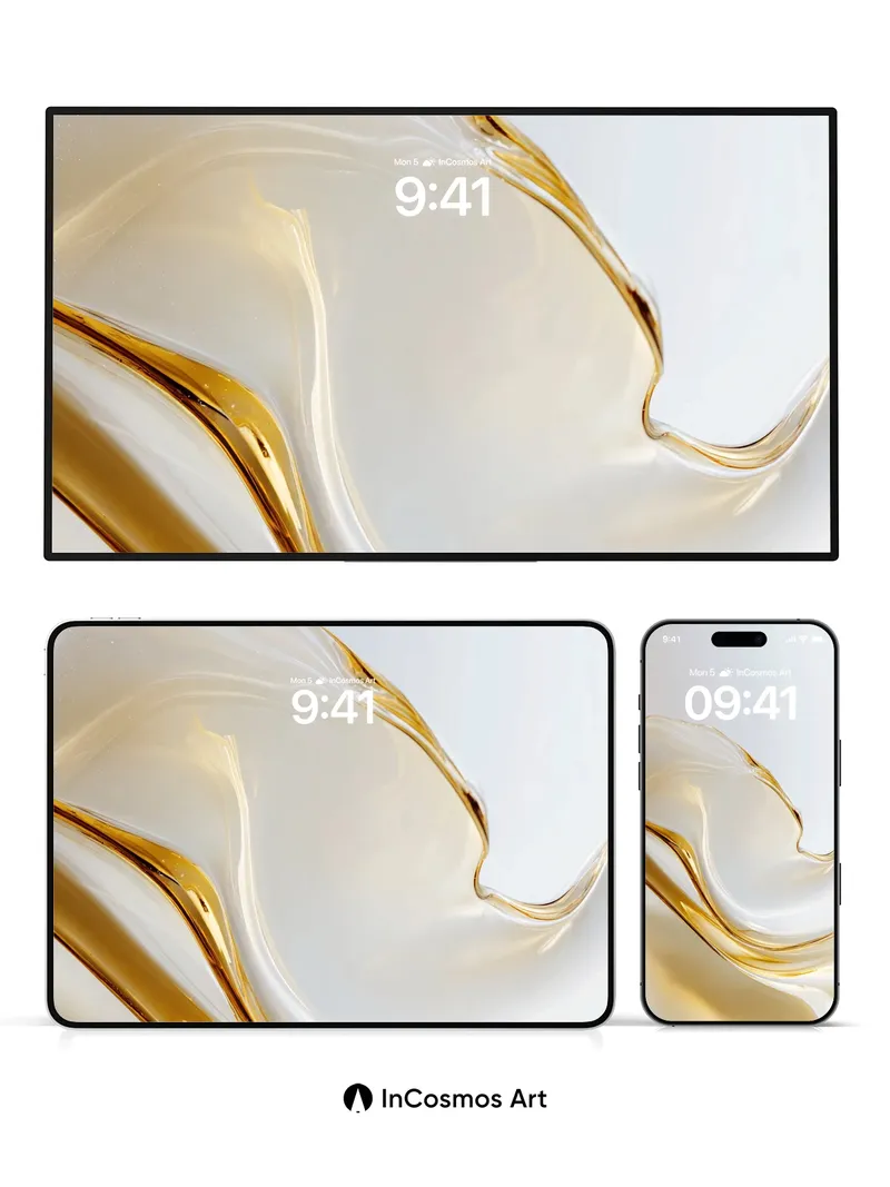 Golden Flow Wallpaper with Liquid Light