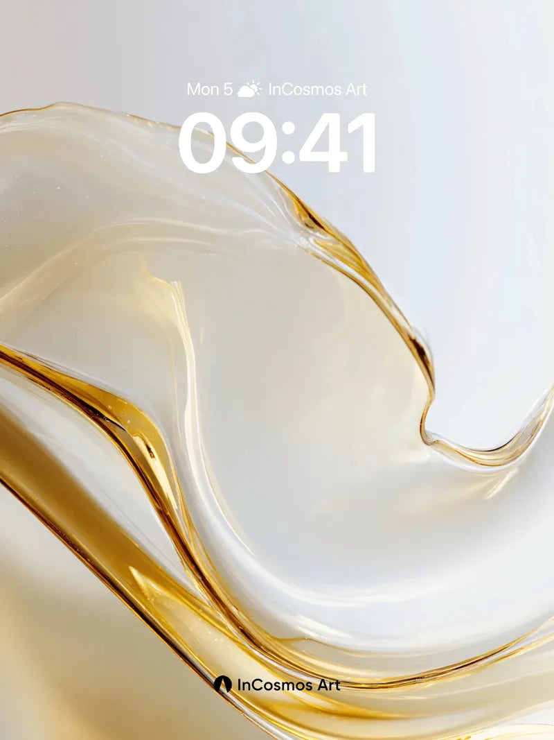 Golden Flow Wallpaper with Liquid Light