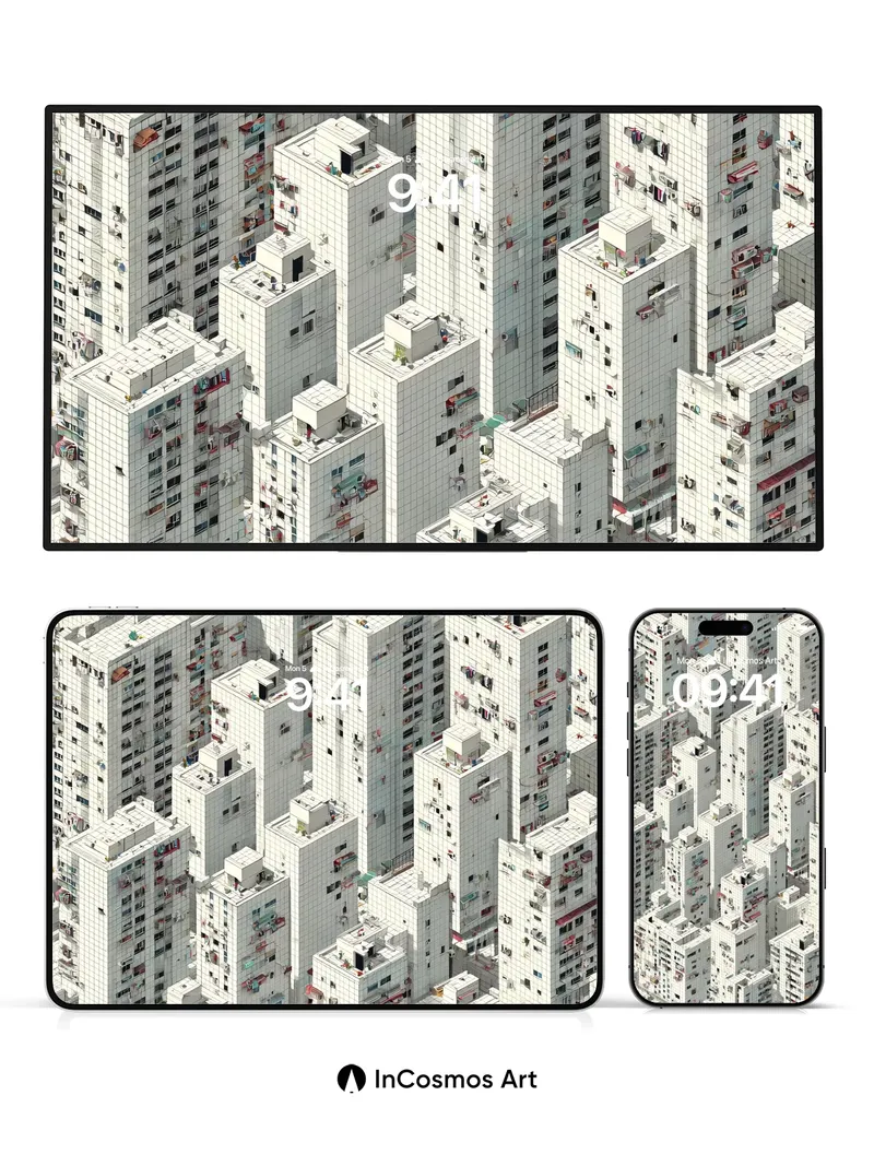 Urban Labyrinth Wallpaper with Infinite Towers