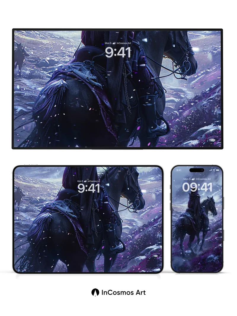 Mystic Ride Wallpaper with Floating Petals