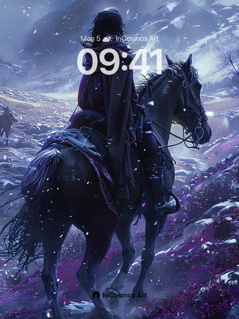 Mystic Ride Wallpaper with Floating Petals