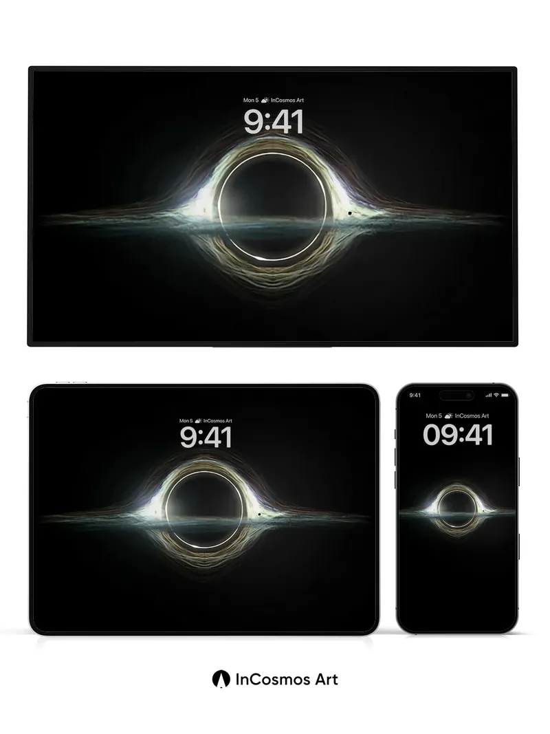 Silent Abyss Wallpaper with Cosmic Light Veil