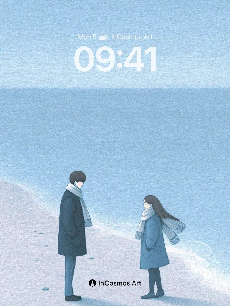 Serenity Shore Wallpaper with Whispering Snow