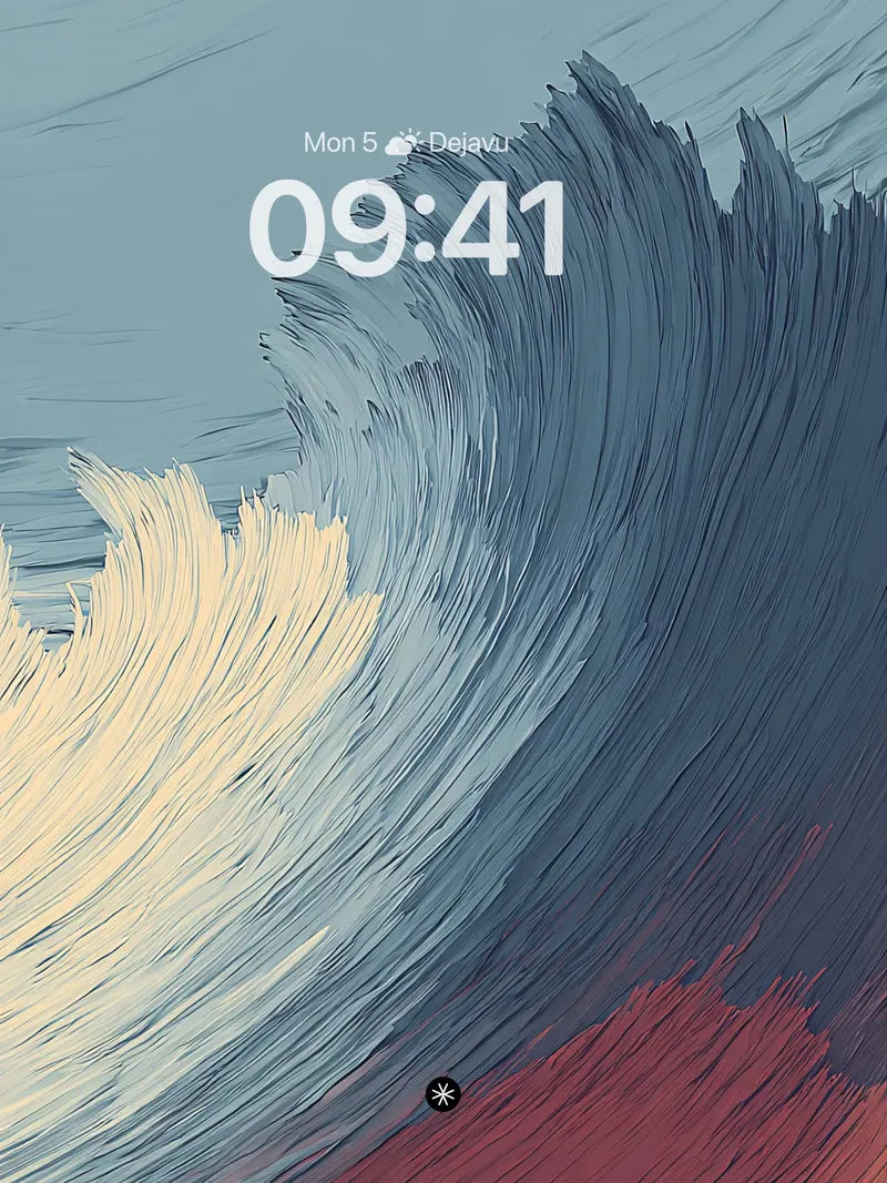Dynamic Ocean Waves Abstract Wallpaper with Crimson Undertones