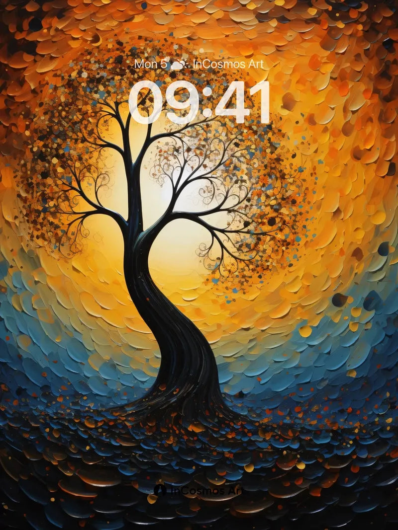 Whirlwind Tree Wallpaper with Cosmic Canopy