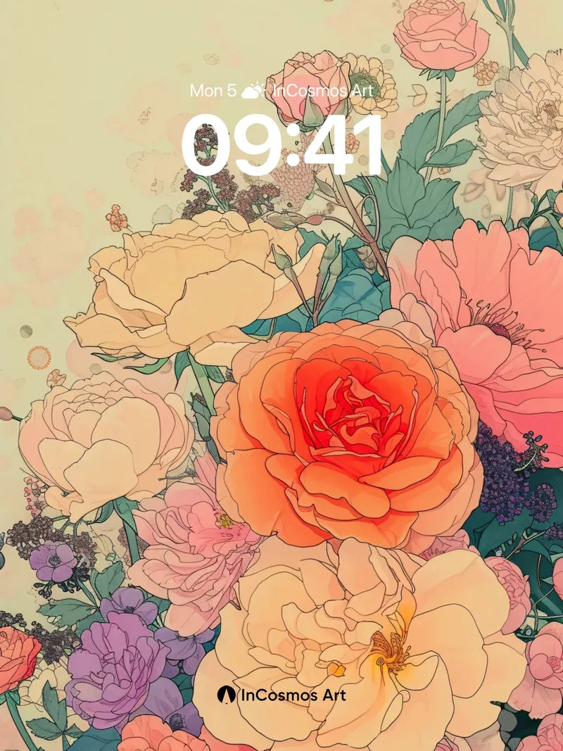 Velvet Bloom Wallpaper with Whispering Petals wallpaper for iPhone, iPad & Mac