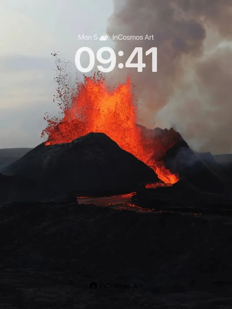 Fiery Eruption Wallpaper with Molten Veins