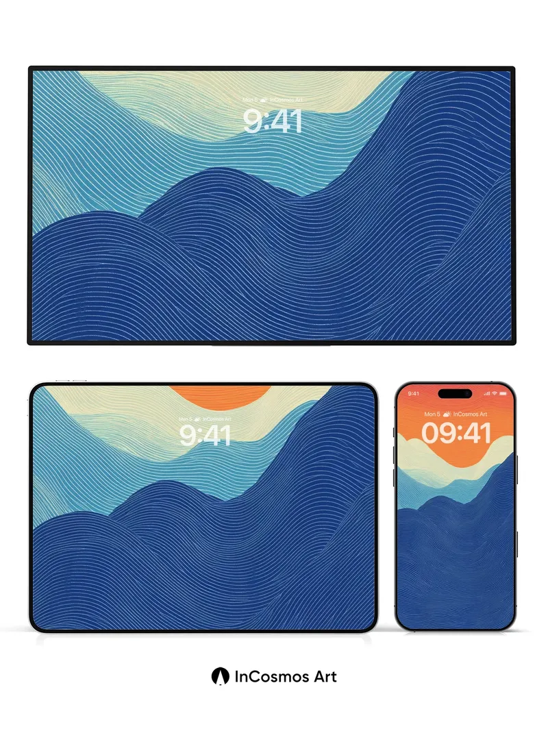 Serenity Wave Wallpaper with Whispering Lines