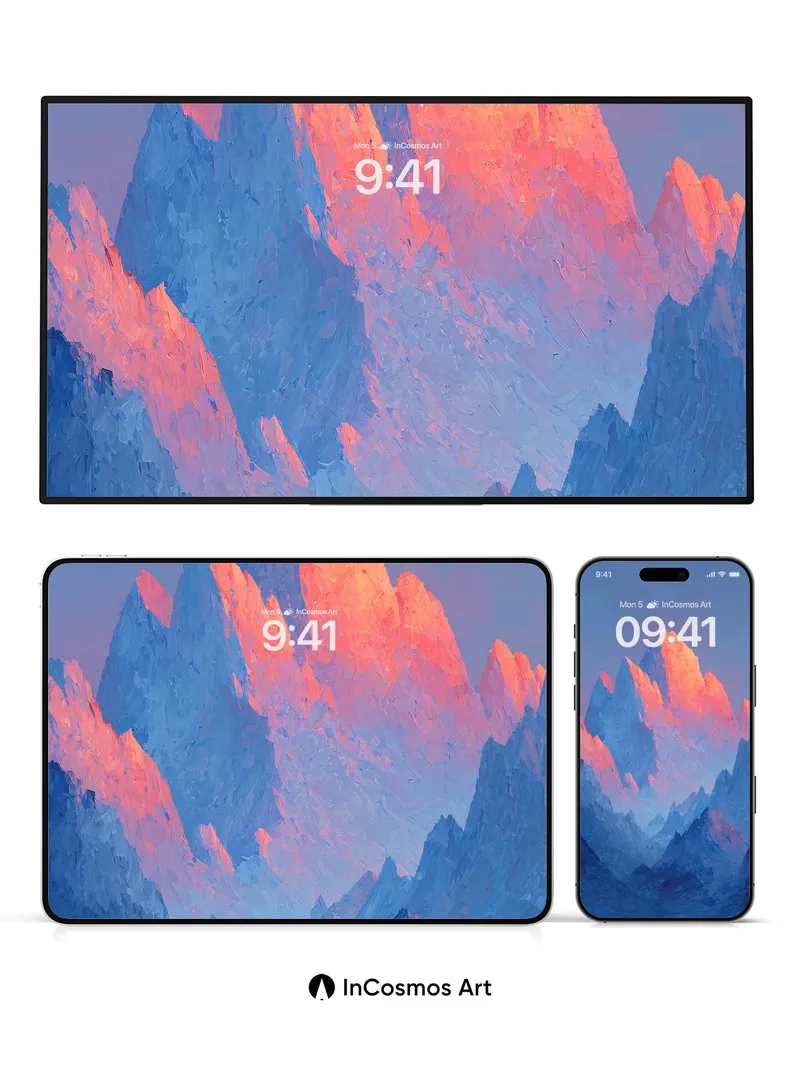 Alpenglow Summit Wallpaper in Cold Light