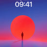 Solitary Horizon Wallpaper with Crimson Sun wallpaper for iPhone, iPad & Mac