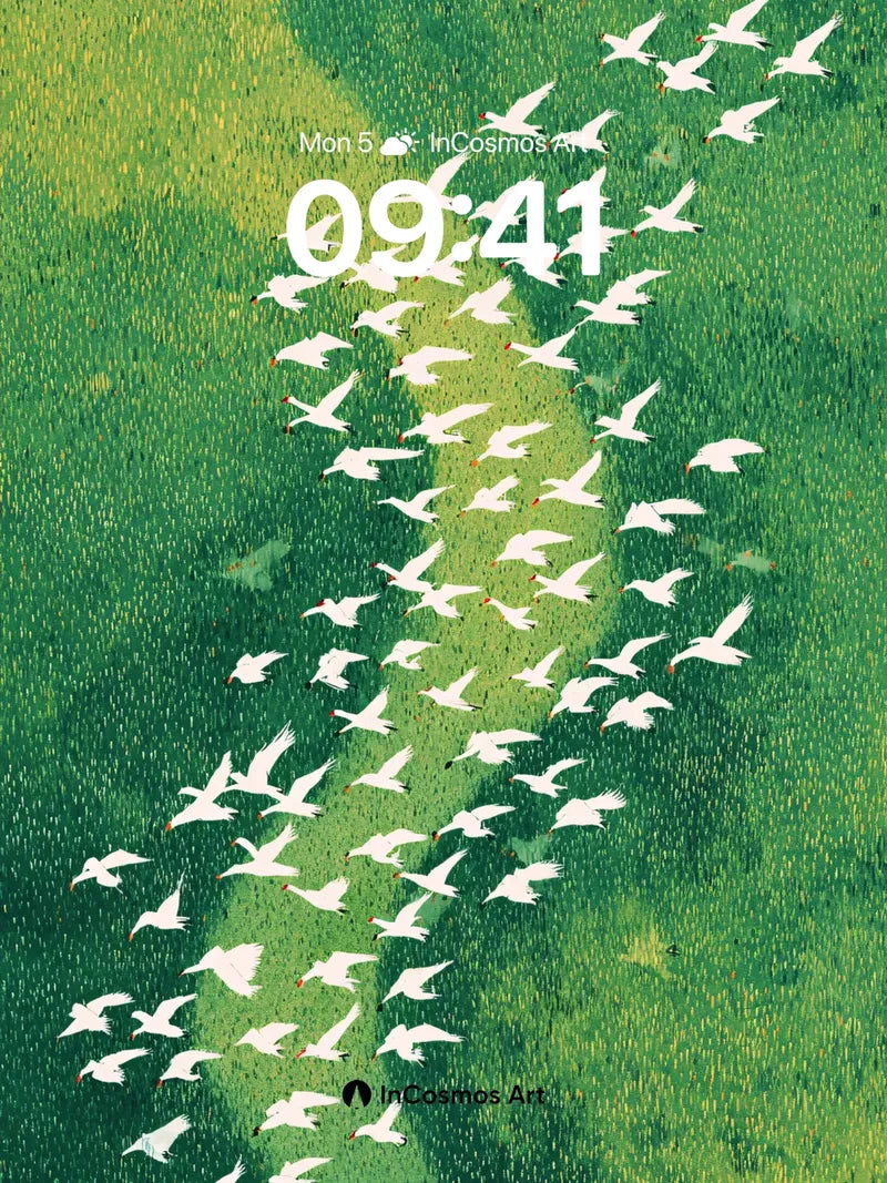 Serenity Flight Wallpaper with Emerald Veins