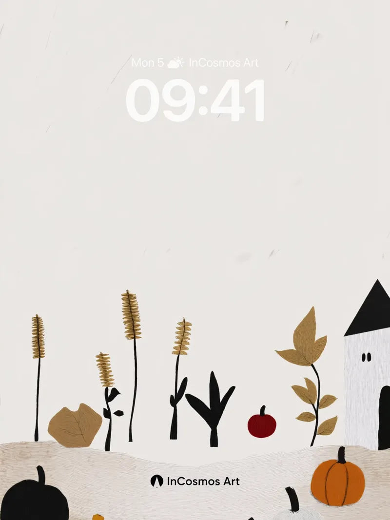 Autumn Hush Wallpaper with Whimsical Pumpkins