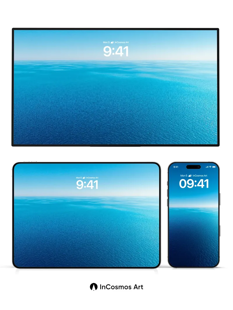 Serenity Horizon Wallpaper with Infinite Blue