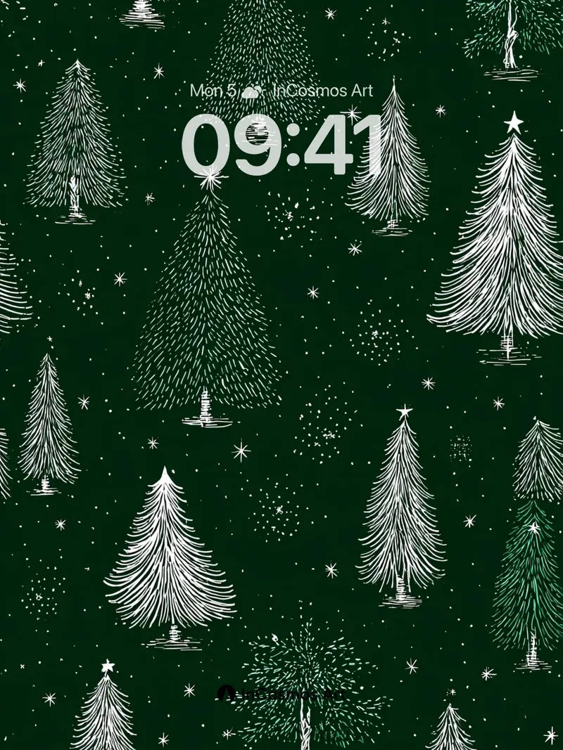 Whispering Pine Wallpaper with Starlight Veil wallpaper for iPhone, iPad & Mac