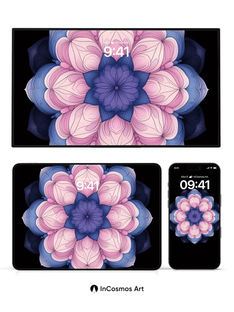 Serenity Bloom Wallpaper with Petal Geometry