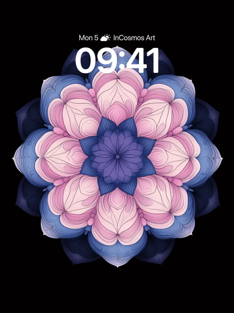 Serenity Bloom Wallpaper with Petal Geometry wallpaper for iPhone, iPad & Mac