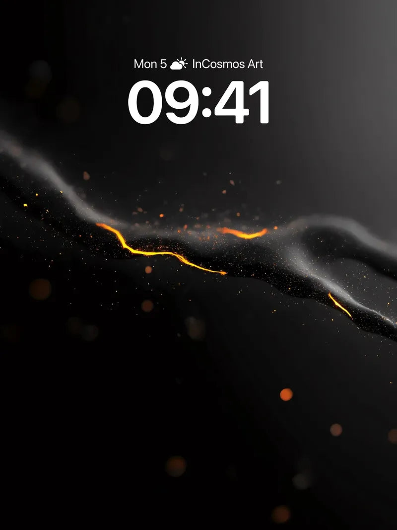 Luminous Fracture Wallpaper with Ember Trails