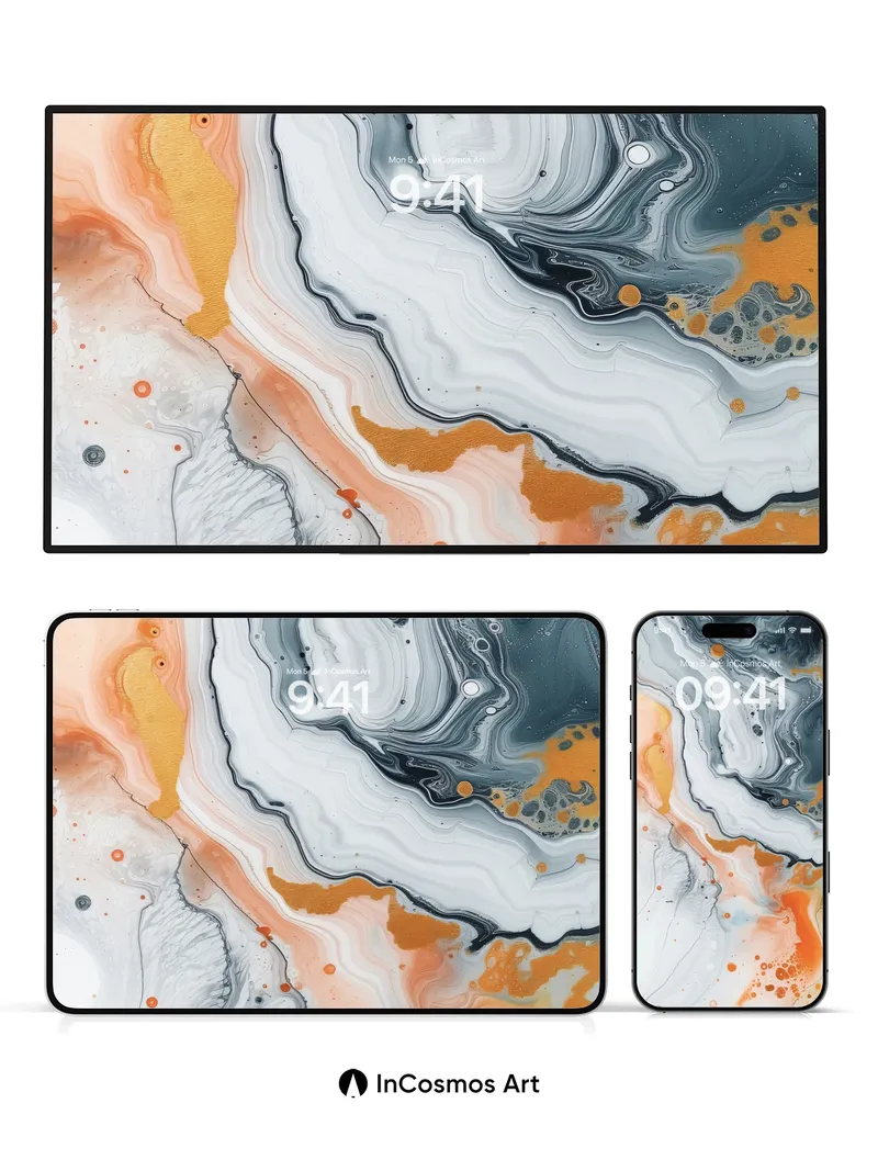 Luminous Abyss Wallpaper with Floating Orbs