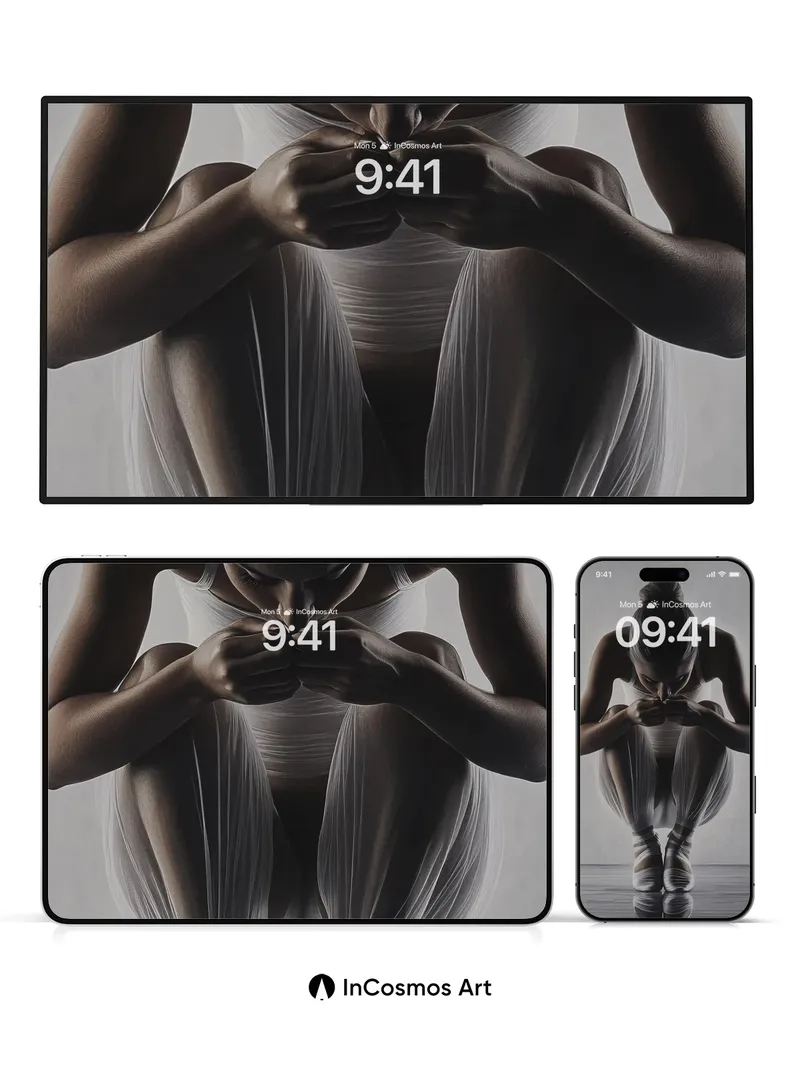 Silent Grace Wallpaper with Ballet Reflection