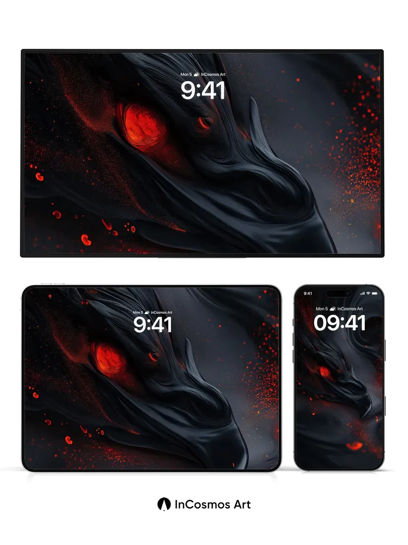 Obsidian Serpent Wallpaper with Ember Veins