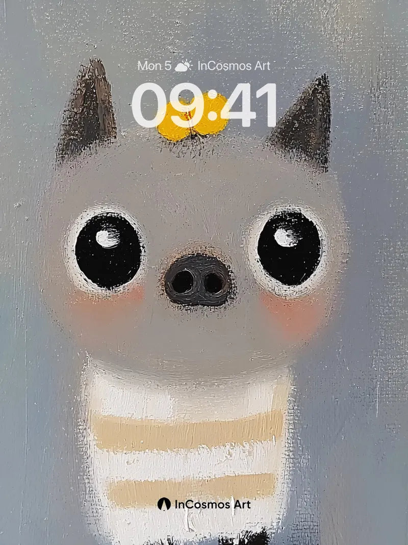 Whimsical Pup Wallpaper with Yellow Bow wallpaper for iPhone, iPad & Mac