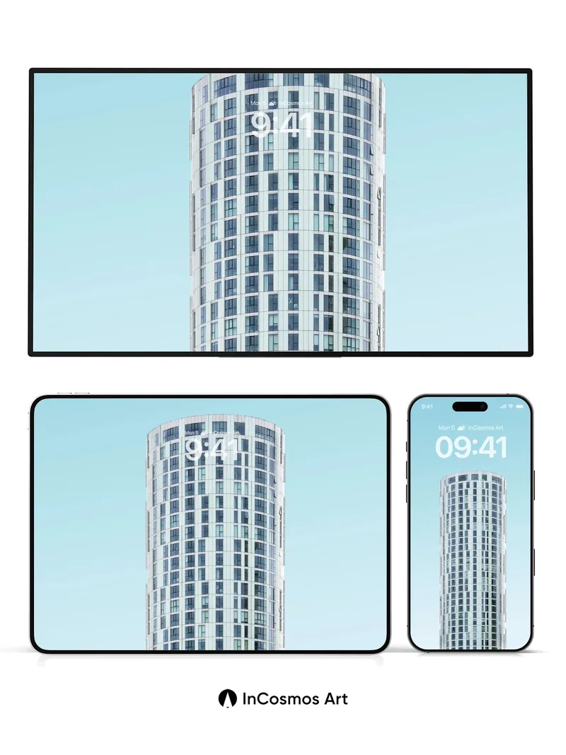 Calm Cylinder Wallpaper with Skyward Lines