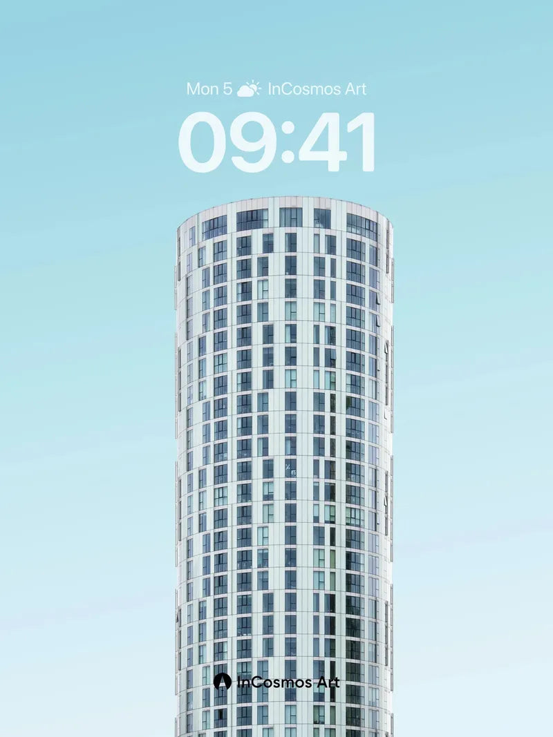 Calm Cylinder Wallpaper with Skyward Lines