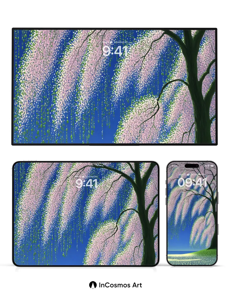 Serenity Bloom Wallpaper with Cascading Light