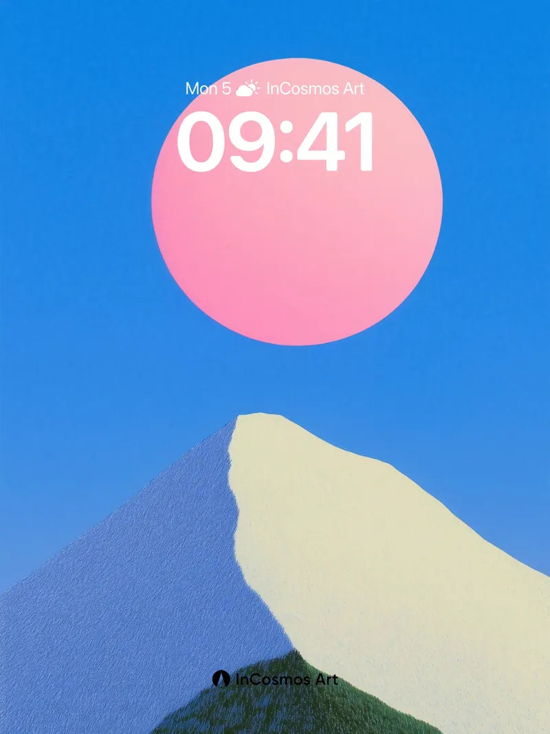 Serene Horizon Wallpaper with Gradient Sun