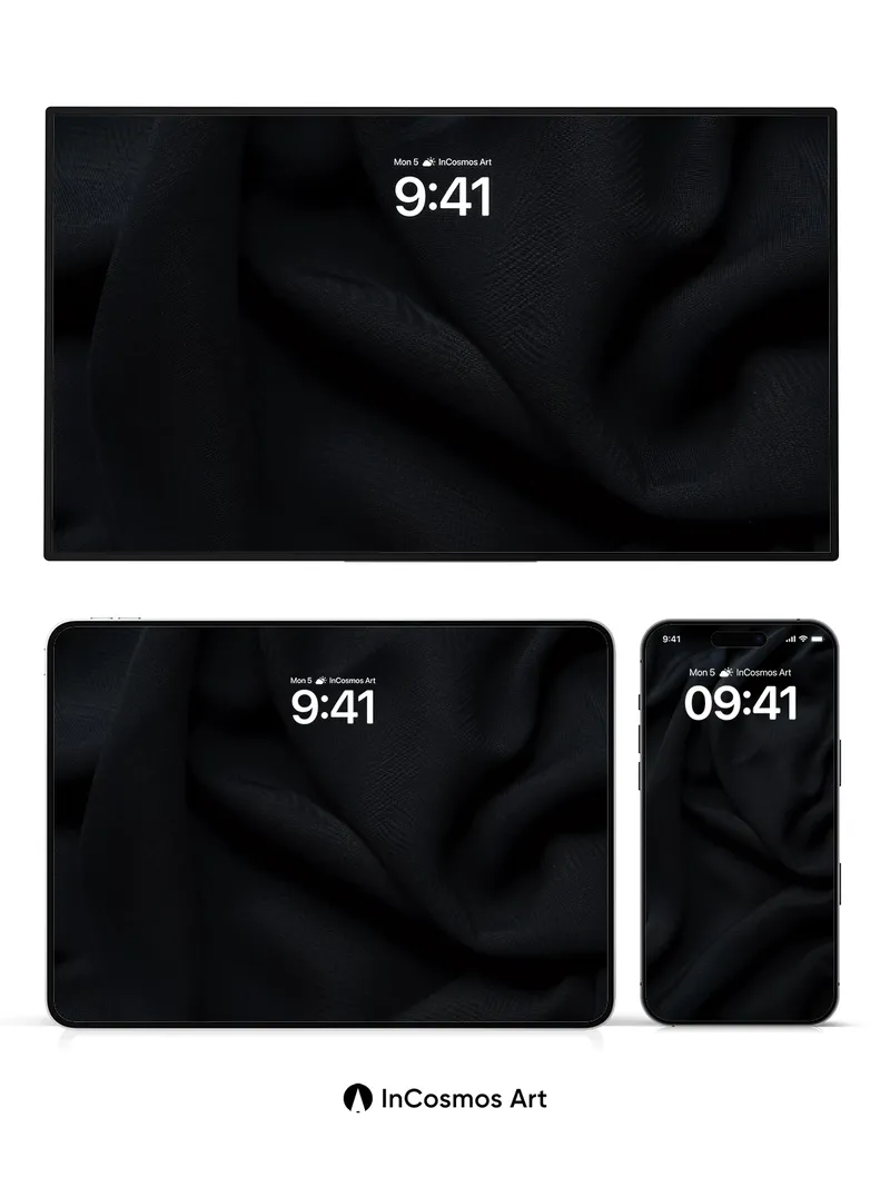 Midnight Silk Wallpaper with Whispering Folds