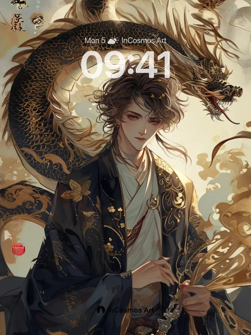 Dragon's Whisper Wallpaper with Golden Veins