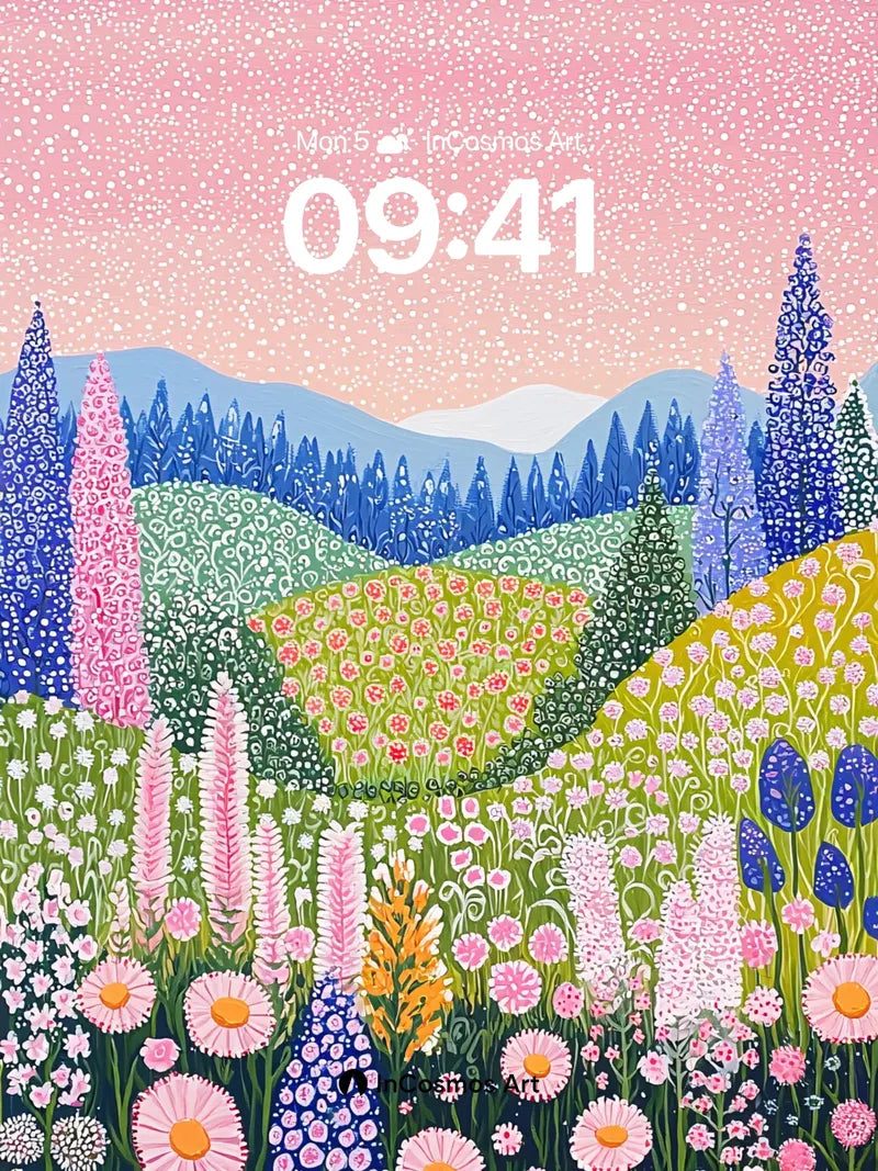 Whispering Bloom Wallpaper with Starlit Sky wallpaper for iPhone, iPad & Mac