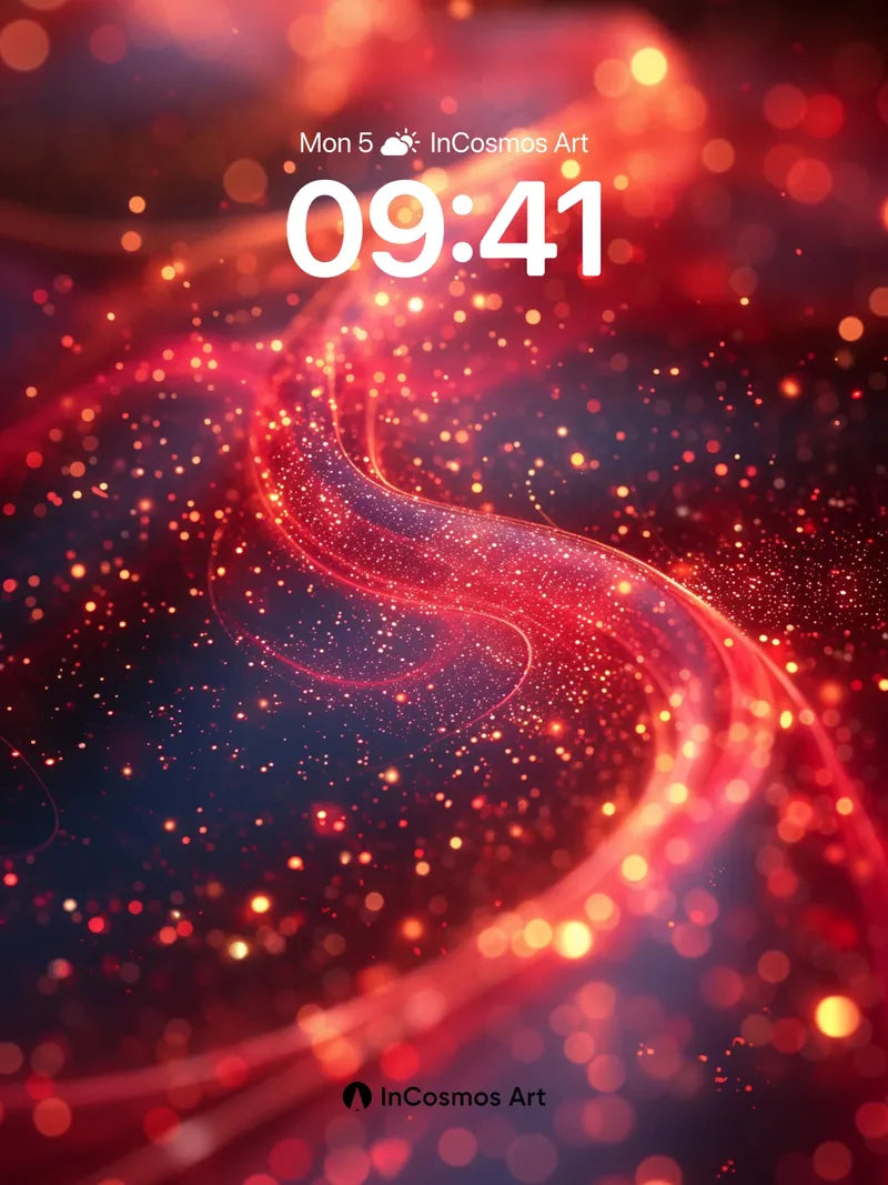 Luminous Ember Flow Wallpaper with Cosmic Dust wallpaper for iPhone, iPad & Mac